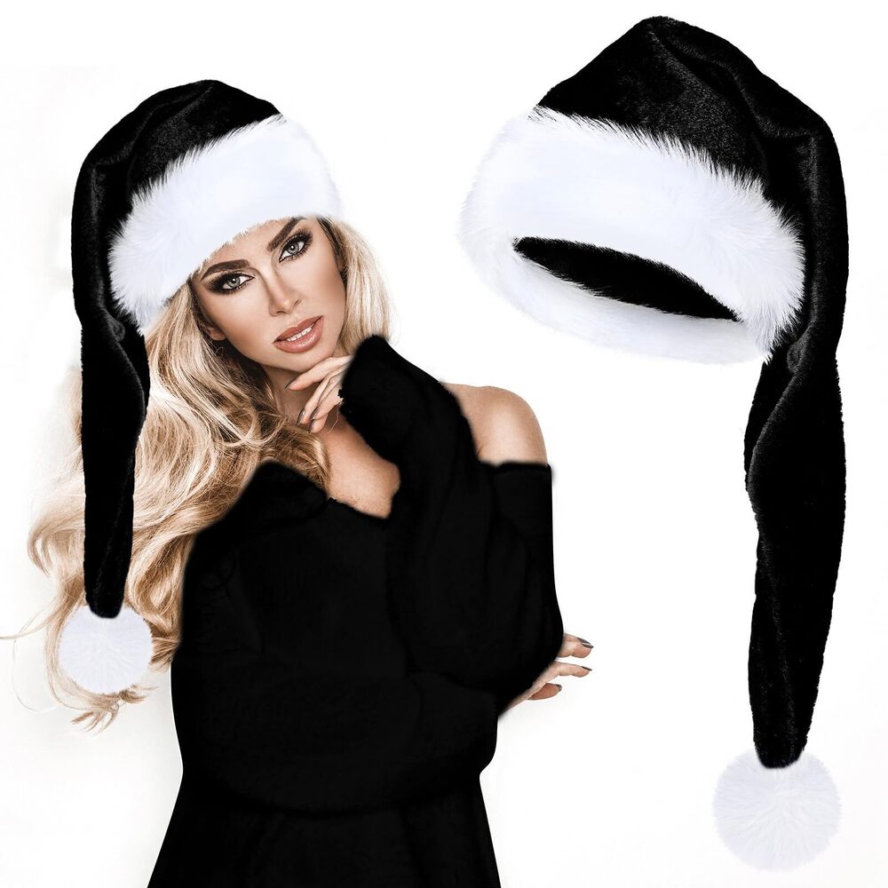5277 Long Christmas Santa Hat for Adults Unisex, Xmas Velvet Plush